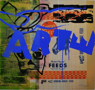 Arte Bleu, 1999, mixed media, 114 x 119 cm