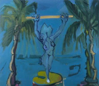 Palmwasser, 1989, Ölfarbe auf Leinwand, 165 x 190 cm