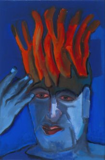 Selbstportrait Koralle, 1999, Ölfarbe auf Leinwand, 105 x 70 cm