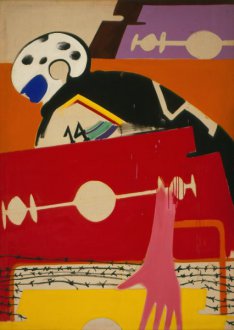 Der Zwischenfall, 1965, Acryl auf Nessel, 178 x 126 cm